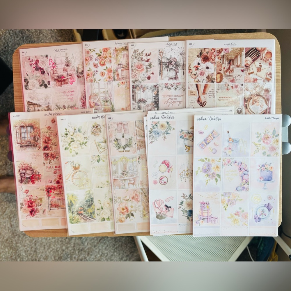 Nine four page planner Sadie’s Stickers kits
